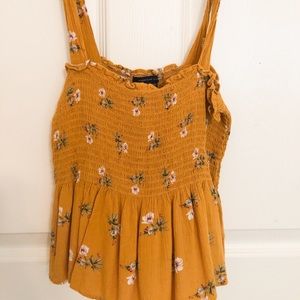 American Eagle Smocked Trim Tank